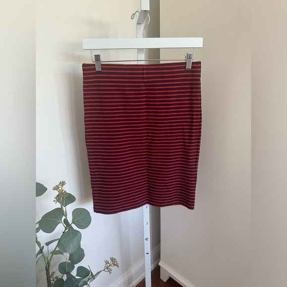 Madewell Red Navy Pencil City Sailor Stripe Skirt Size Medium - Picture 3 of 9